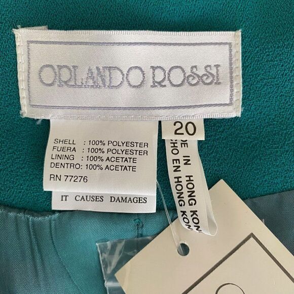 Orlando Rossi Vintage Jade Green Embellished Jacket SZ 20 NWT - Picture 5 of 13